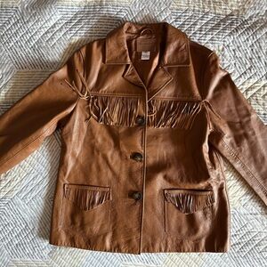 Pendleton Western Fringe Leather Jacket M